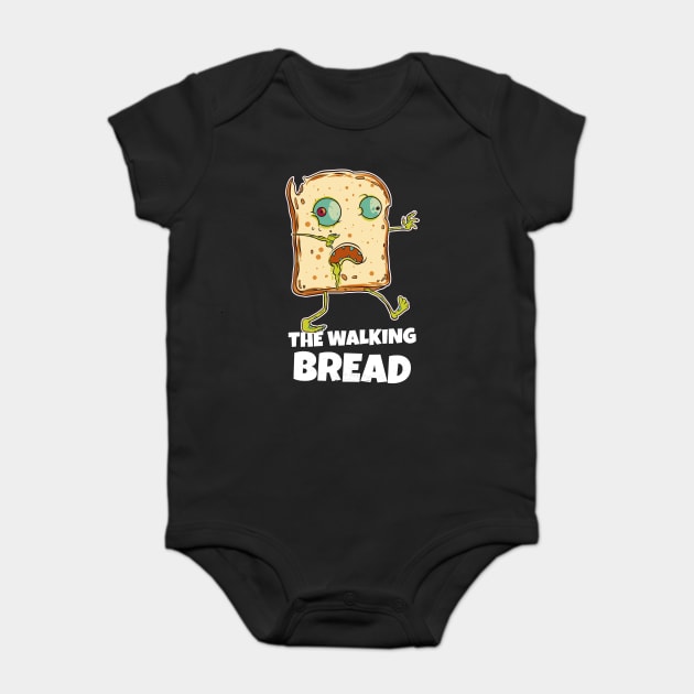 The Walking Bread Funny Halloween Zombie Bread Character Baby Bodysuit by creative